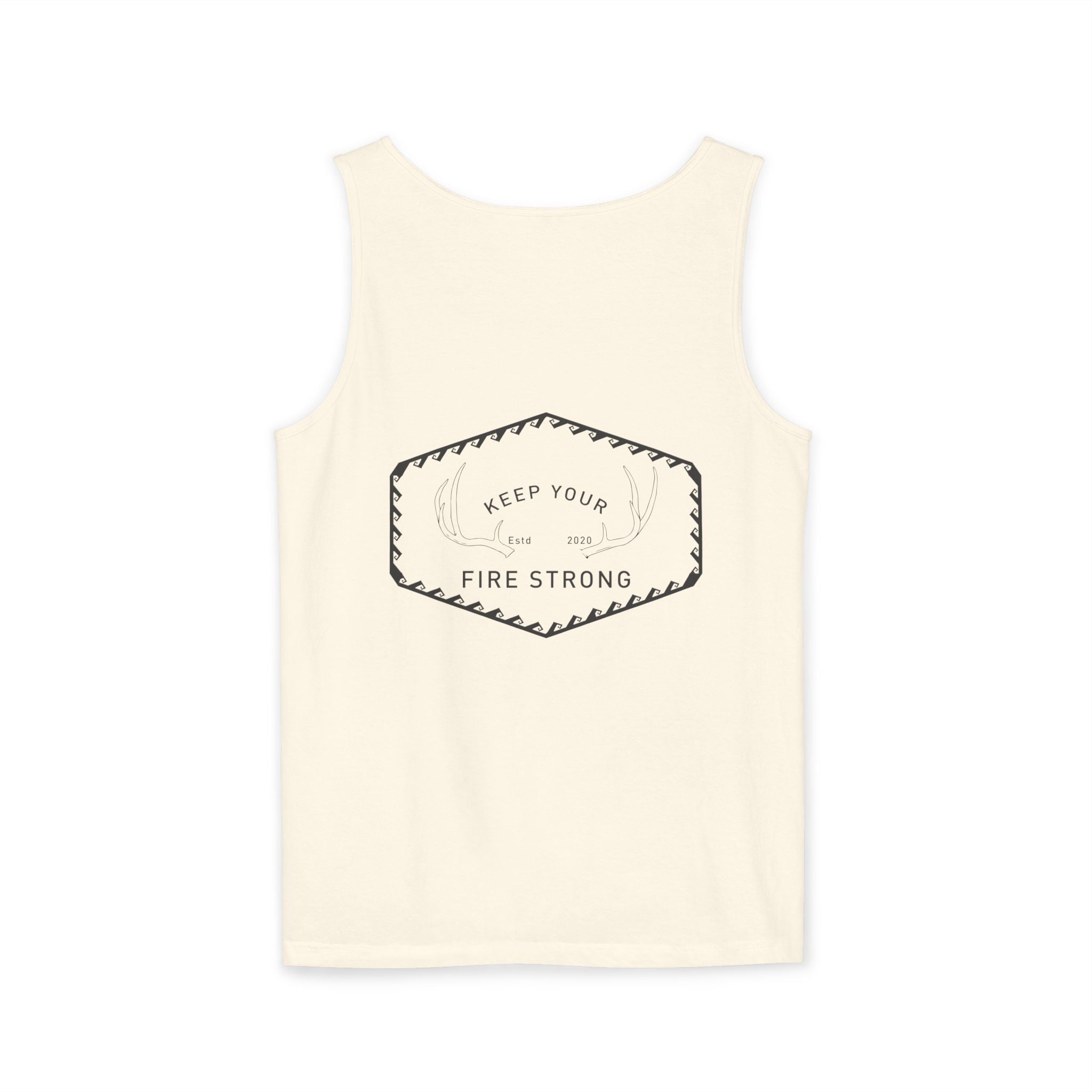 Keep Your Fire Strong - “River Antler” TANK - ECRU - 100% carded cotton