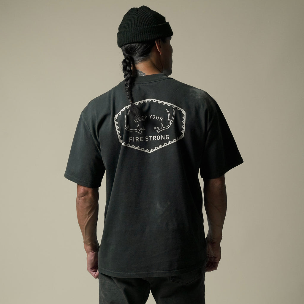 Keep Your Fire Strong - “River Antler” Tee - BLACK