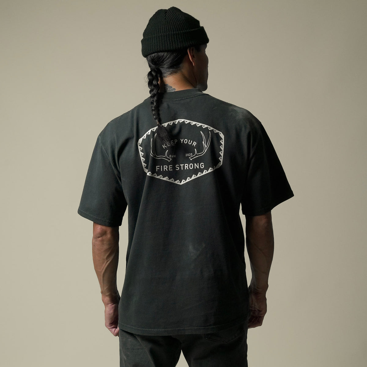 Keep Your Fire Strong - “River Antler” Tee - BLACK