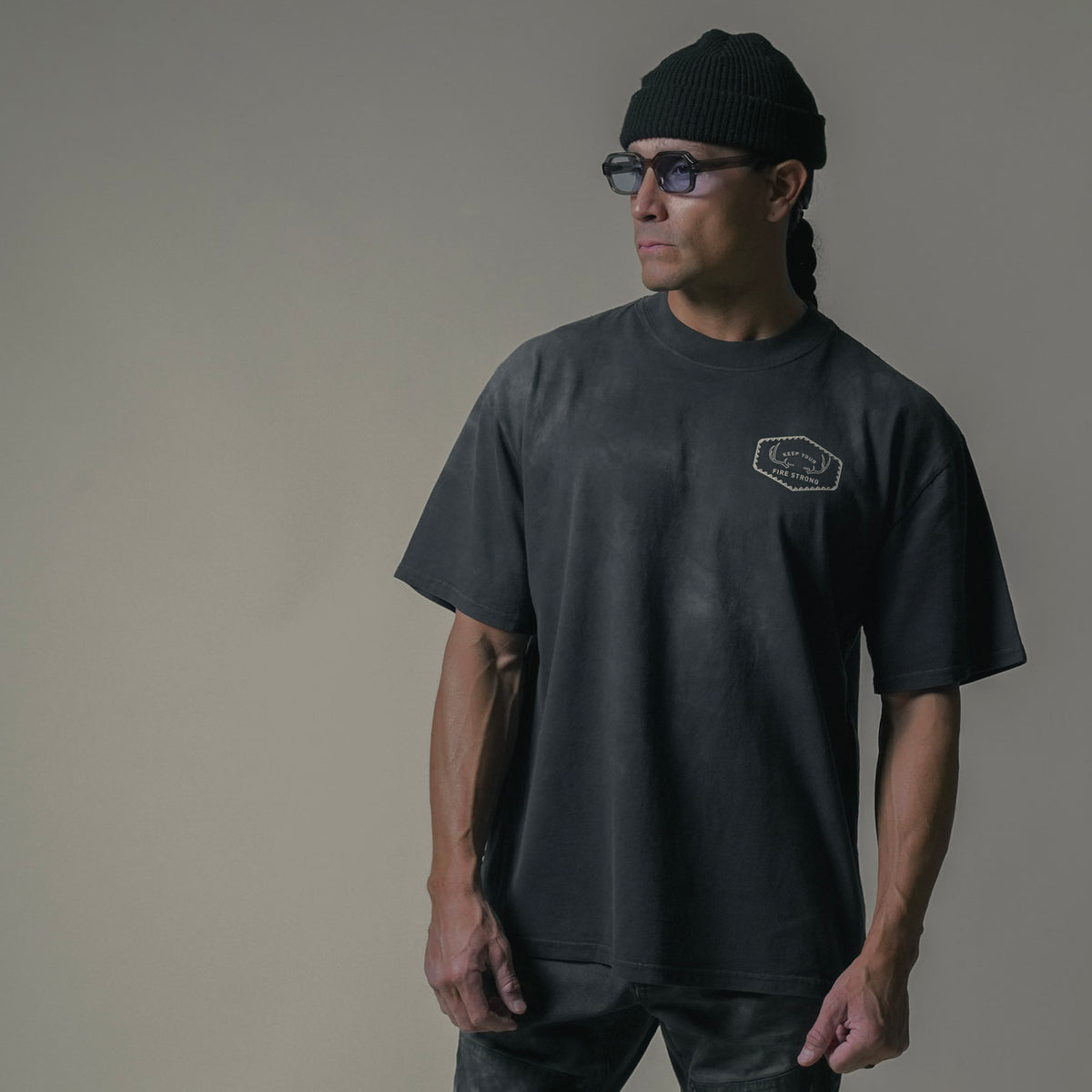 Keep Your Fire Strong - “River Antler” Tee - BLACK