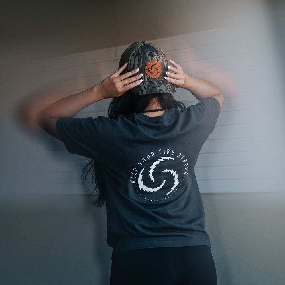 KEEP YOUR FIRE STRONG Snapback in Mossy Oak / Bottomland