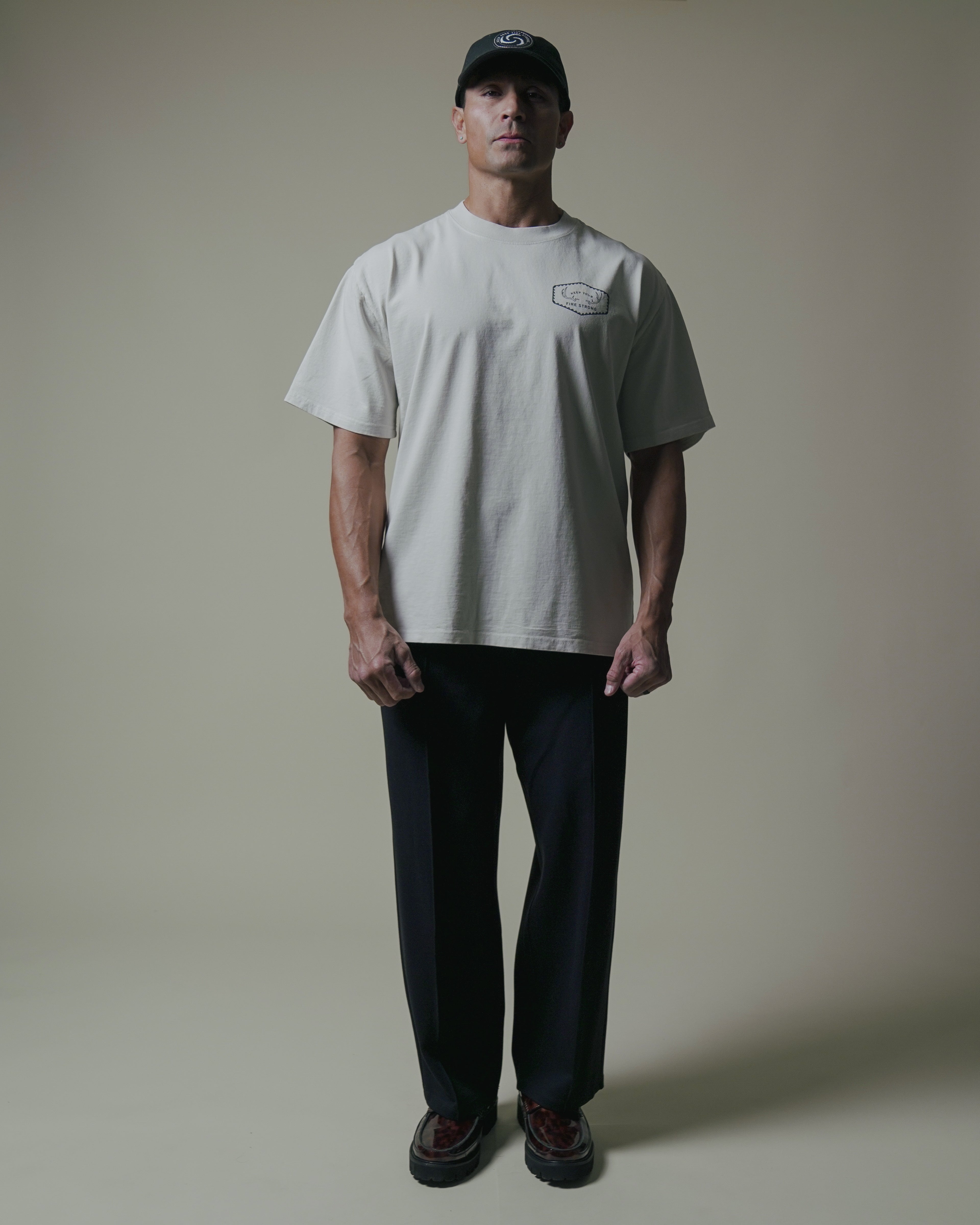 Keep Your Fire Strong - “River Antler” Tee - BONE - 100% carded cotton