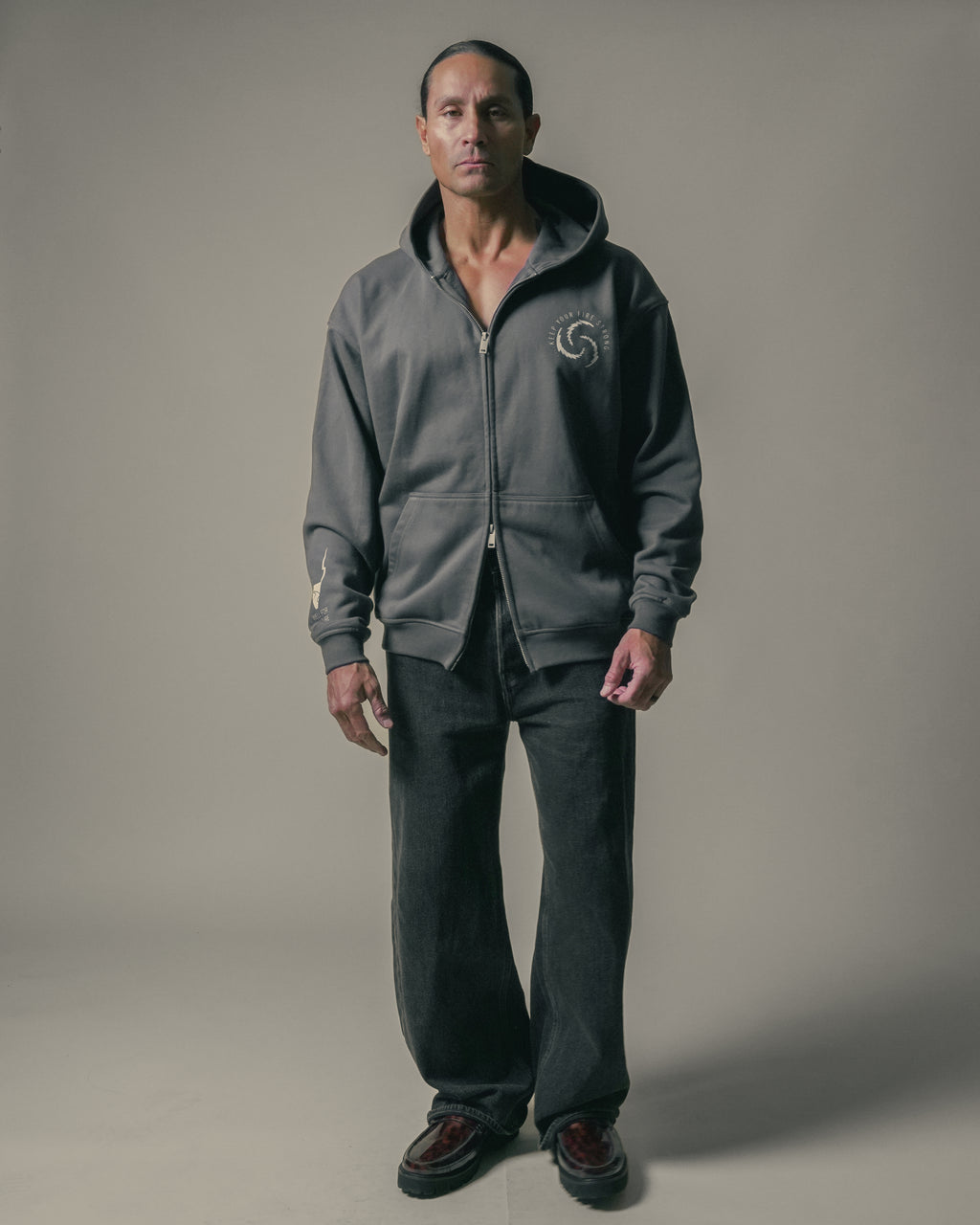 Keep Your Fire Strong Double-Zip Hoodie 345GSM Boxy-Fit
